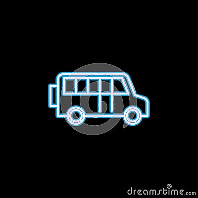 bus icon in neon style. One of safari collection icon can be used for UI, UX Stock Photo