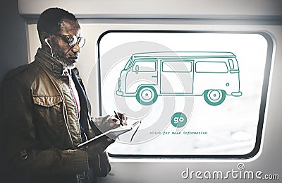 Bus Interface Transportation Vehicle Concept Stock Photo