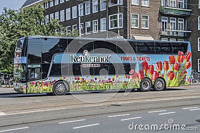 Bus Keukenhof Holland Tours & Tickets At Amsterdam The Netherlands 2018 Editorial Stock Photo