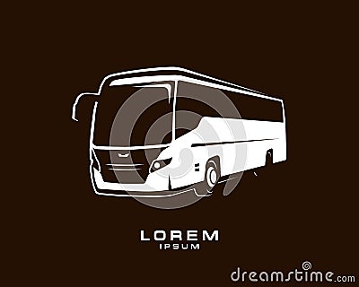 bus logo on dark background. Stock Photo