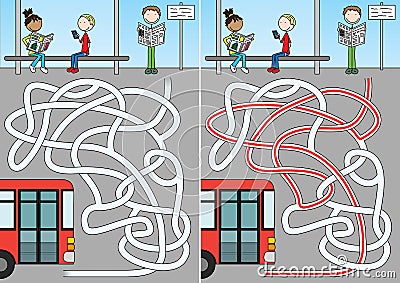 Bus maze Vector Illustration