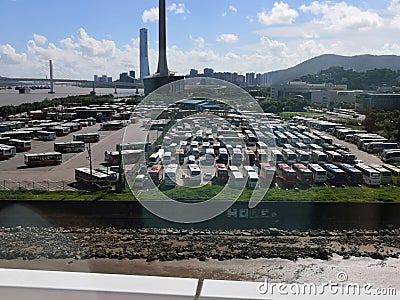 Bus park in the bus station Editorial Stock Photo