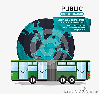 Bus passenger public transport world Vector Illustration