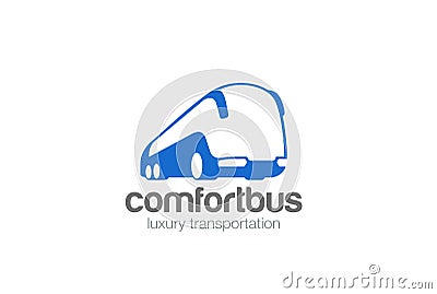 Bus passengers transportation vehicle Logo vector Vector Illustration