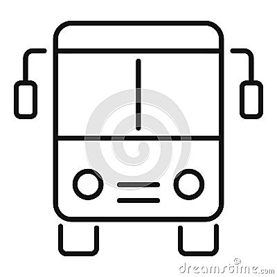 Bus relocation icon, outline style Vector Illustration