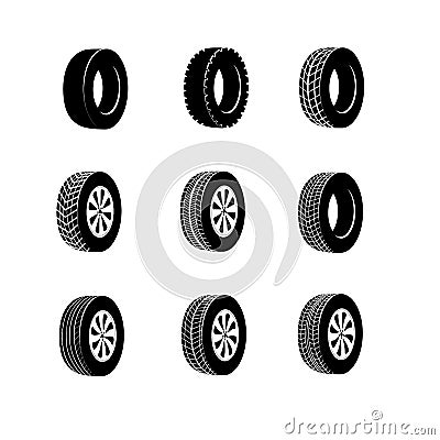 Bus rubber tire for wheel Vector Illustration