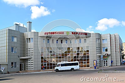 Bus station in the city of Berdichev, Ukraine Editorial Stock Photo