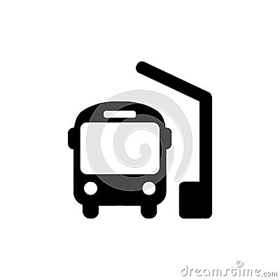 Bus station icon in black, bus symbol Vector Illustration