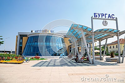 Bus Station South Terminal in Burgas, Bulgaria Editorial Stock Photo