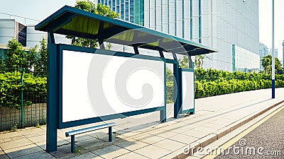 Bus stop billboard Stock Photo