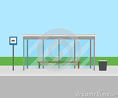 Bus stop, front view Vector Illustration