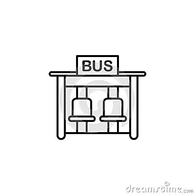 Bus stop icon. Element of public services thin line icon Stock Photo