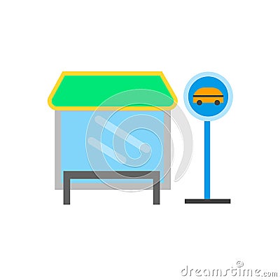 Bus stop icon vector sign and symbol isolated on white background, Bus stop logo concept Vector Illustration