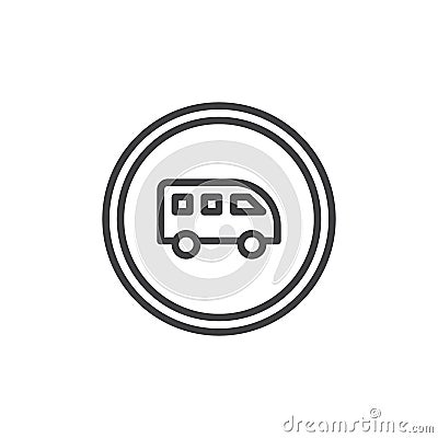 Bus stop line icon Vector Illustration