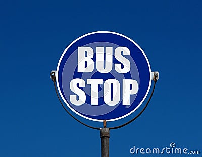 Bus stop sign Stock Photo