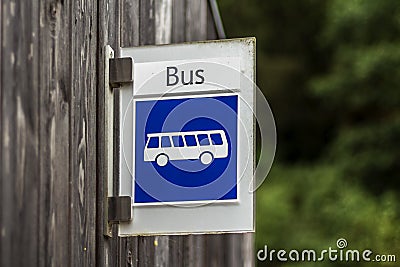 Bus stop sign Luxembourg Stock Photo