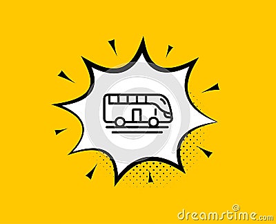 Bus tour transport line icon. Transportation vehicle sign. Vector Vector Illustration
