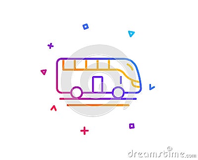 Bus tour transport line icon. Transportation vehicle sign. Vector Vector Illustration