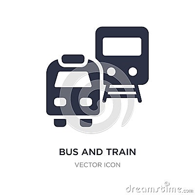 bus and train icon on white background. Simple element illustration from Transport concept Vector Illustration