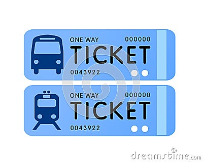 Bus and train ticket vector Vector Illustration