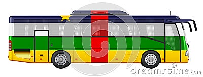 Bus travel in Central African Republic, CAR bus tours, concept. 3D rendering Stock Photo
