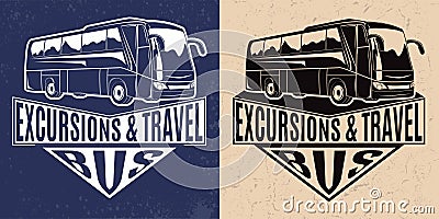 Bus travel company logo designs Vector Illustration