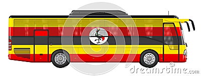 Bus travel in Uganda, Ugandan bus tours, concept. 3D rendering Stock Photo