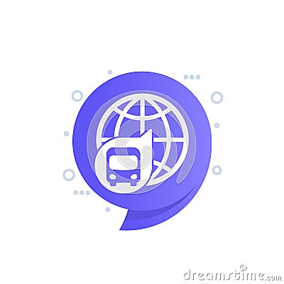 bus trip, tour vector icon Vector Illustration