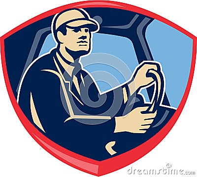 Bus Truck Driver Side Shield Vector Illustration