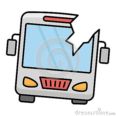 Bus windscreen broken Isolated Vector icon that can be easily modified or edited Vector Illustration