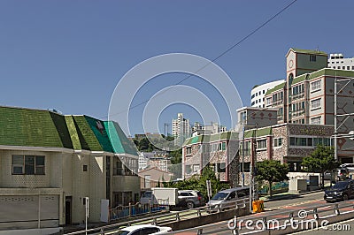 Busan cityscape with cars on road Editorial Stock Photo