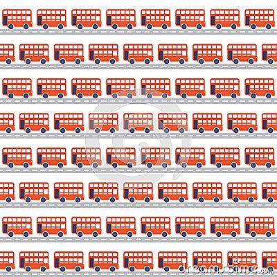 Buses seamless Vector Illustration