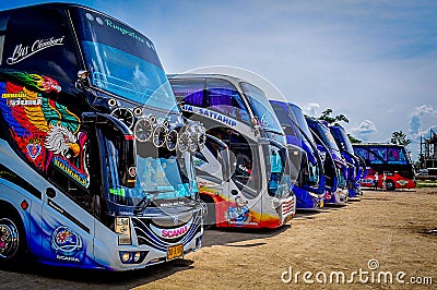 Buses tours Thailand exotic Editorial Stock Photo