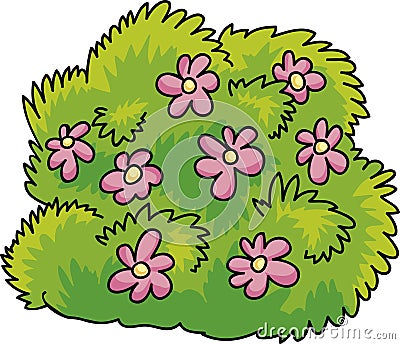 Bush with flowers Vector Illustration