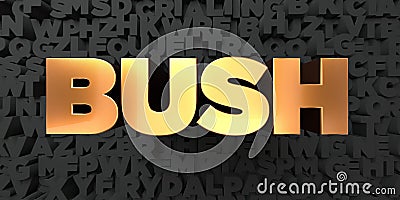 Bush - Gold text on black background - 3D rendered royalty free stock picture Stock Photo