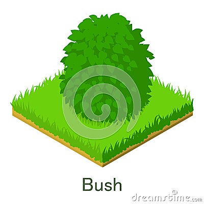 Bush icon, isometric style. Vector Illustration