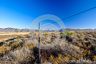 Bush land near Route 62 - Oudtshoorn, South Africa Stock Photo