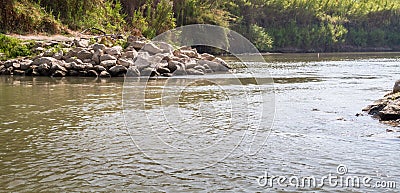 Bushes along the banks, Jordan River Stock Photo