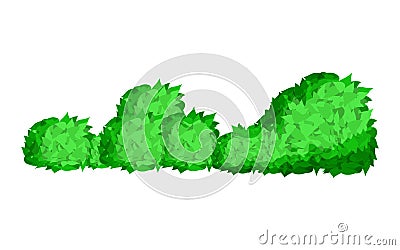 Bushes natural wild image. Elements of natural forest landscapes, flat design illustration. Green bush Cartoon Illustration