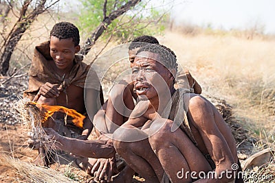 Bushmen, Kalahari, Botswana Editorial Stock Photo
