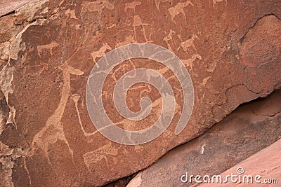 Bushmen Rock Engravings Stock Photo