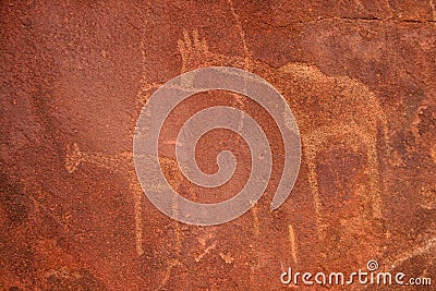 Bushmen Rock Engravings. Twyfelfontein Stock Photo