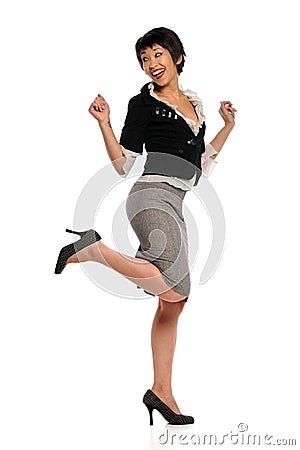 Busiesswoman Expressing Joy Stock Photo