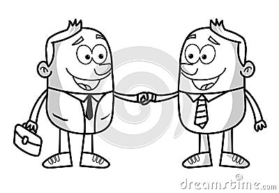 Businees men stick figure cartoon Vector Illustration