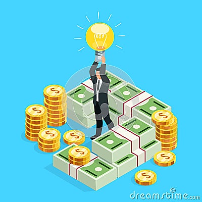 Busines concept of crowdfunding. Vector Illustration