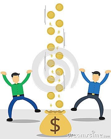 Businesman earning money Vector Illustration