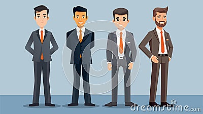 Set of Businessmen characters Vector illustration. Vector Illustration