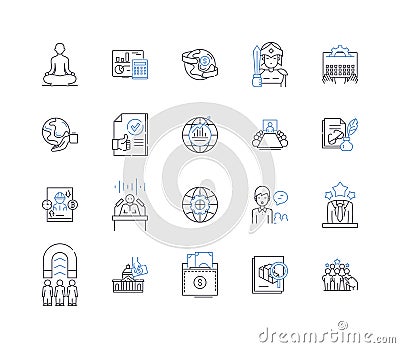 Business accelerators line icons collection. Incubator, Mentorship, Seed funding, Nerk, Innovation, Collaboration Vector Illustration