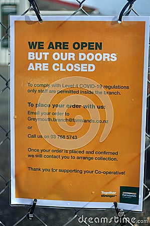 Business access restricted for Covid 19 lockdown Editorial Stock Photo