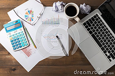 Business accessories on office desk Stock Photo